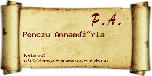 Penczu Annamária névjegykártya
